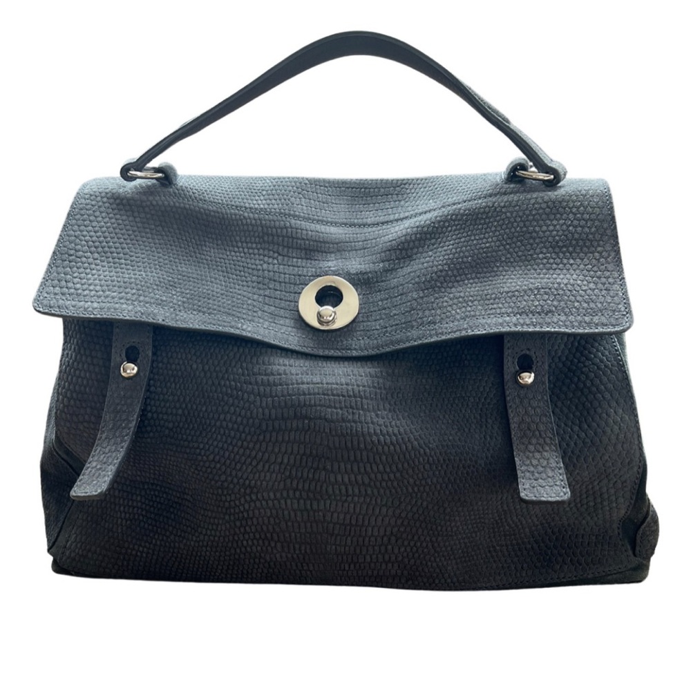 ‼️SOLD‼️ YVES SAINT LAURENT Muse 2 Rive Gauche Anthracite Embossed Suede Handbag